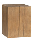 Kulala Living solid magnesium oxide block side table, showcasing organic grain patterns and a minimalist cube design. A versatile and stylish furniture piece
