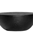 Handcrafted magnesium oxide coffee table with a natural finish, showcasing organic grain patterns for a refined aesthetic