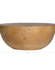 Handcrafted magnesium oxide coffee table with a natural finish, showcasing organic grain patterns for a refined aesthetic