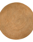 Handcrafted magnesium oxide coffee table with a natural finish, showcasing organic grain patterns for a refined aesthetic