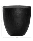 Handcrafted magnesium oxide side table with a natural finish, featuring organic grain patterns for a timeless aesthetic