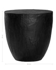 Handcrafted magnesium oxide side table with a natural finish, featuring organic grain patterns for a timeless aesthetic