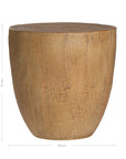 Handcrafted magnesium oxide side table with a natural finish, featuring organic grain patterns for a timeless aesthetic