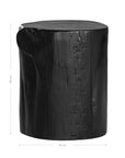 Magnesium oxide stump side table with a natural wood finish, showcasing organic grain patterns and rustic texture, ideal for indoor or outdoor styling.