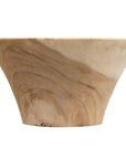 Marula bowl hand carved from solid natural wood with organic tapered shape and visible timber grain variation.