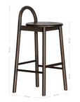 Milo barchair espresso with sculptural ashwood timber form designed for modern organic australian dining and kitchen spaces