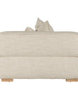 Contemporary modular sofa with a left armrest, upholstered in soft natural linen fabric, featuring plush cushions and sturdy wooden legs for a relaxed, sophisticated look