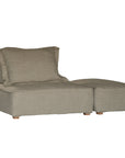 A versatile modular lounge chair in moss upholstery, designed for ultimate comfort with a deep seat and plush back cushion. Perfect for modern, relaxed interiors