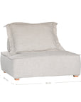 A versatile modular lounge chair in wheat upholstery, designed for ultimate comfort with a deep seat and plush back cushion. Perfect for modern, relaxed interiors