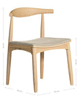 Kulala Living natural wood dining chair featuring a sculpted backrest and a lightly upholstered seat in a neutral fabric. A blend of minimalist design and organic materials, perfect for modern dining spaces.