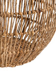 Natural open weave basket with a rounded shape, perfect for stylish storage and adding a rustic touch to home decor.