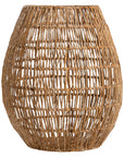 Natural open weave basket with a rounded shape, perfect for stylish storage and adding a rustic touch to home decor.
