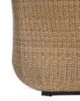 Natural rattan three seater with plush barley cushions, offering a blend of comfort and contemporary coastal style
