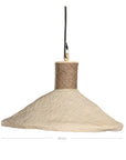 Natural jute pendant light with a textured paper mache shade, creating an earthy and artisanal aesthetic. Ideal for adding rustic charm to modern boho or coastal interiors.