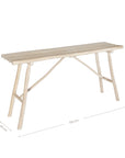 Natural teak console table with rustic branch frame, ideal for relaxed outdoor seating or casual indoor decor.