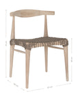 Natural wooden dining chair with a woven seat, showcasing a minimalist and rustic design perfect for modern interiors.
