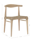 Natural wooden dining chair with a woven seat, showcasing a minimalist and rustic design perfect for modern interiors.