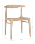 Natural timber dining chair with woven cane seat and curved backrest, ideal for relaxed, coastal-inspired dining spaces