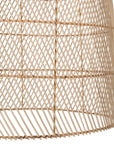 Natural woven pendant light with a modern, natural fibre design, ideal for contemporary interiors and outdoor settings