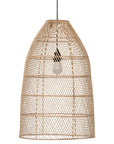 Natural woven pendant light with a modern, natural fibre design, ideal for contemporary interiors and outdoor settings