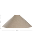 Kulala Living linen cone lampshade in a natural hue, measuring 40cm in diameter and 15cm in height. A timeless, versatile design perfect for table lamps and pendant lighting.