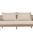 A stylish rope weave armchair with a natural wood frame and soft linen cushions. Designed for both indoor and outdoor use, this chair offers a relaxed, contemporary aesthetic perfect for modern and coastal-inspired interiors