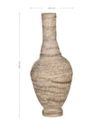 Tall rustic paper mache pot with natural earthy tones, perfect for adding a textured, artisanal touch to modern interiors