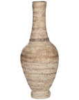 Tall rustic paper mache pot with natural earthy tones, perfect for adding a textured, artisanal touch to modern interiors