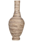 Tall rustic paper mache pot with natural earthy tones, perfect for adding a textured, artisanal touch to modern interiors