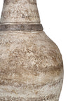 Tall rustic paper mache pot with natural earthy tones, perfect for adding a textured, artisanal touch to modern interiors