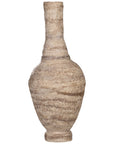 Tall rustic paper mache pot with natural earthy tones, perfect for adding a textured, artisanal touch to modern interiors