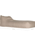 Sand sunlounger bean bag for outdoor relaxation, featuring durable fabric and ergonomic shape. Ideal for poolside lounging, garden seating, or creating a casual chill-out area