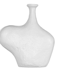 Whitewashed fibre cement vase by KULALA Living, featuring a sculptural, wide design with a sleek, modern white finish.