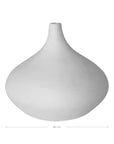 Kulala Living sculptural white ceramic vase with a smooth matte finish, featuring an organic silhouette perfect for modern minimalist interiors.