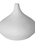 Kulala Living sculptural white ceramic vase with a smooth matte finish, featuring an organic silhouette perfect for modern minimalist interiors.