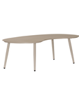 Solara coffee table with organic curved shape and light finish on a clean studio background.