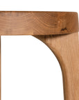 Kulala Living solid oak bar stool with a round seat and black metal footrest. A minimalist and timeless design, perfect for contemporary and coastal interiors