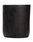 A solid timber stool with a smooth black finish, featuring a minimalist cylindrical design. Ideal as a side table or additional seating for modern and organic interiors