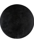 A solid timber stool with a smooth black finish, featuring a minimalist cylindrical design. Ideal as a side table or additional seating for modern and organic interiors