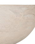 Tabati coffee table in dune finish with smooth rounded bowl shape and sculptural low profile design.