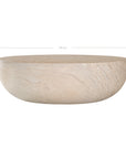Tabati coffee table in dune finish with smooth rounded bowl shape and sculptural low profile design.