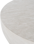Tabati coffee table in eggshell finish with smooth rounded bowl shape and sculptural low profile design.