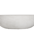 Tabati coffee table in eggshell finish with smooth rounded bowl shape and sculptural low profile design.