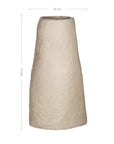 Handcrafted tall rustic paper mache pot with a textured natural finish, perfect for adding organic charm to any space