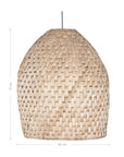 Natural woven pendant light with textured basket weave design, perfect for coastal and relaxed living spaces