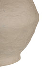 Textured paper mache vase with a tall neck in a neutral tone, perfect for modern and minimalist home decor