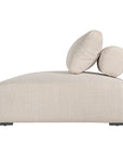 Natural textured outdoor fabric one seater lounge with plush cushion, offering luxurious and relaxing seating for contemporary interiors.
