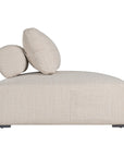 Natural textured outdoor fabric one seater lounge with plush cushion, offering luxurious and relaxing seating for contemporary interiors.