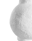 A handcrafted white decorative vase with a textured finish, featuring a modern sculptural design. Perfect as a statement piece for contemporary interiors, blending organic form with minimalist elegance