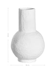A handcrafted white decorative vase with a textured finish, featuring a modern sculptural design. Perfect as a statement piece for contemporary interiors, blending organic form with minimalist elegance